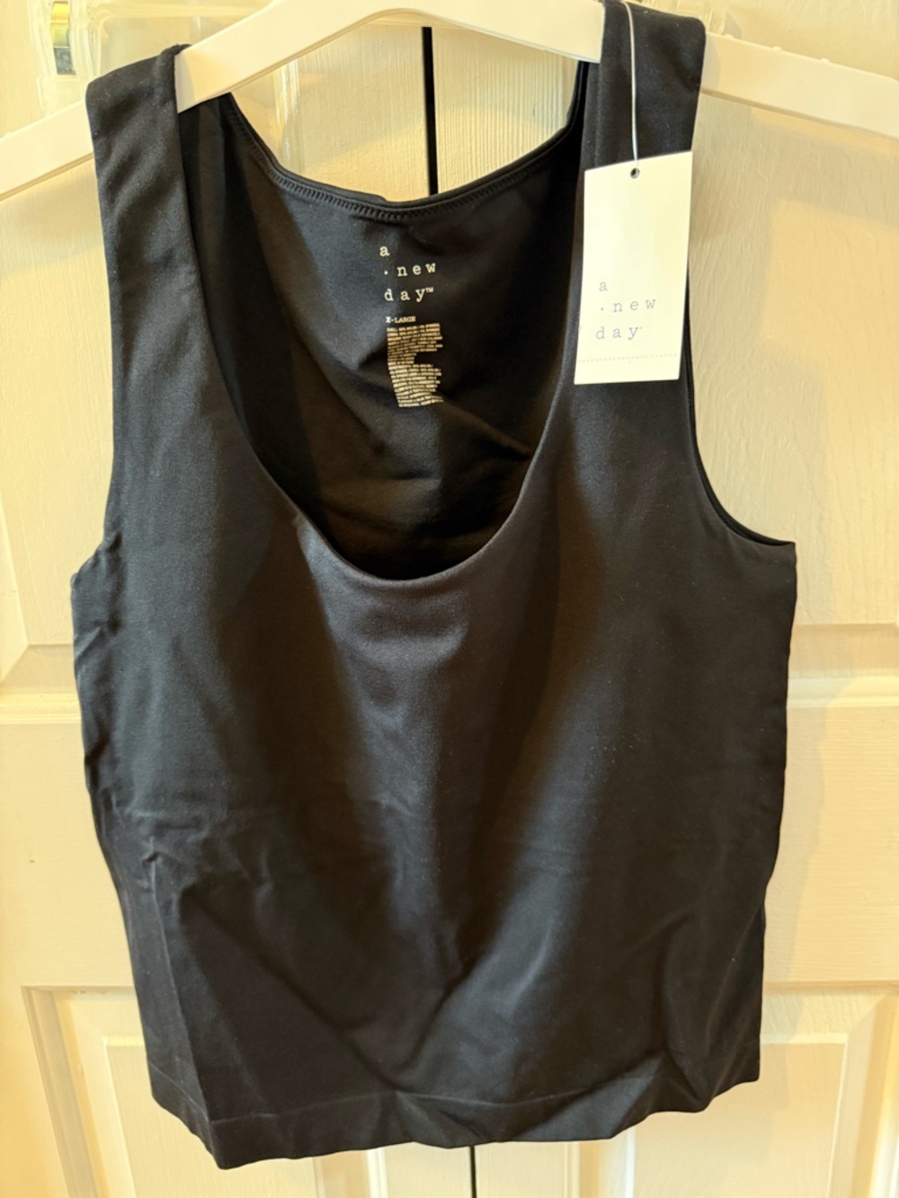 A New Day Women's Black Knit Sleeveless Scoop Neck Pullover Tank Top Size XL